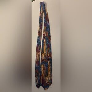 Courreges Homme Silk Tie Geometric Pattern VINTAGE